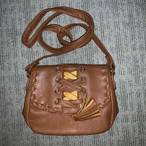 leather tassel purse